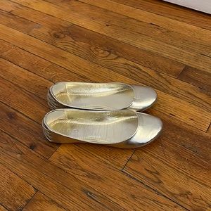 Gold Aldo Flats with rope detail on back